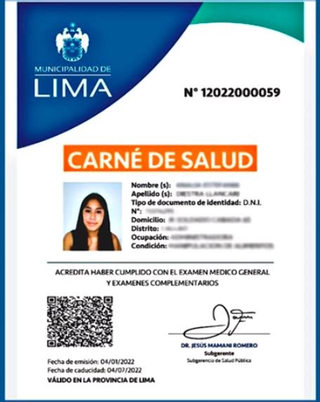 carnet sanidad lima|Cómo sacar el Carnet de Sanidad 2023, quiénes lo necesitan